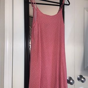 Pink polka dot dress